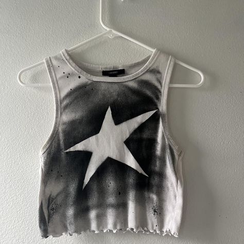 Handmade star shirt
Forever 21 shirt size small
A... - Depop Spray Painted Tshirt, Diy Spray Paint Shirt, Spray Paint T Shirt, Spray Painted Clothes, Painted Tshirts Diy Ideas, Spray Paint Shirt, Paint Clothing, 21 Shirt, Forever 21 Shirts