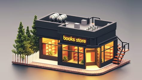 How to create Isometric scenes in Blender 3D in few steps Blender 3d Building, 3d Isometric Building, Building 3d Design, Isometric Art Blender, Isometric 3d Art, Blender 3d House, Blender 3d Architecture, Simple Blender 3d Ideas, Blender Building