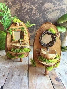 Fairy Garden Design Ideas, Fairy Ideas, Fairy Garden Plants, Fairy Garden Furniture, Fairy House Diy, Fairy Garden Crafts, Fairy Garden Designs, Fairy Accessories, Fairy Furniture