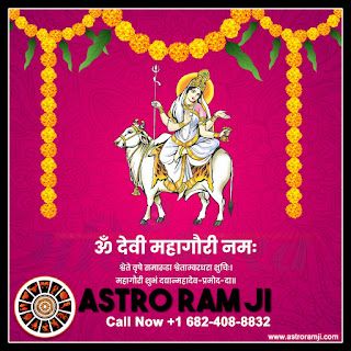 Chaitra Navratri, Day 8: Maa Mahagauri ~ Astro Ram Ji Navratri Day 8, 8th Day Of Navratri, Ashtami Puja, Maa Mahagauri, Maha Ashtami, Navratri 2023, Durga Ashtami, Navratri Puja, Chaitra Navratri