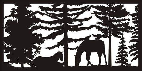 Regina Panel DXF File Silhouette Illustration, Animal Silhouette, Cnc Plasma, Nature Tree, Art Bundle, Panel Art, Horse Art, Design Set, Railing