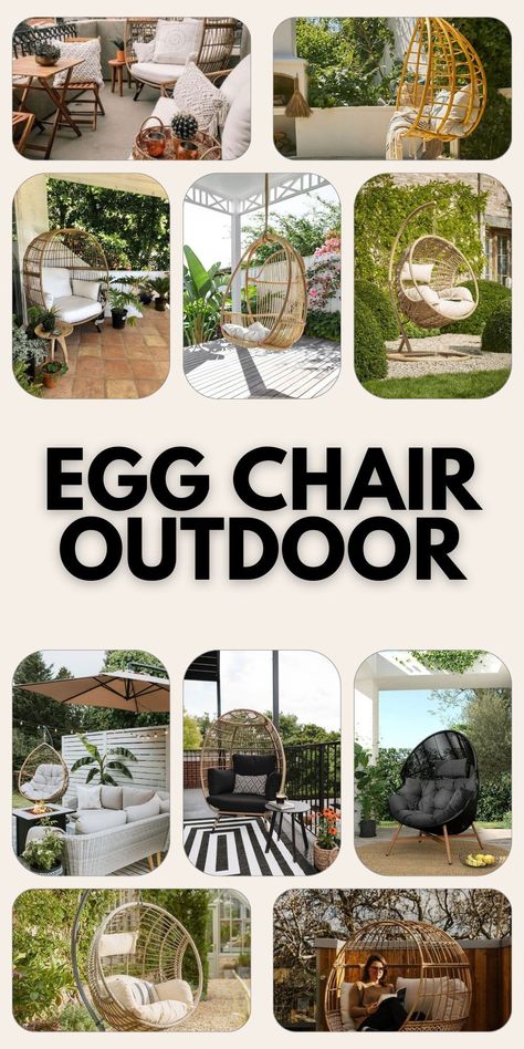 Double up on luxury and comfort with our egg chair outdoor patio decor. Elevate your patio with a touch of opulence Rattan Egg Chair, Permanent Vacation, Tropical Getaways, Ancient Tree, Outdoor Patio Decor, Wooden Decks, Breath Of Fresh Air, Chair Style, Egg Chair