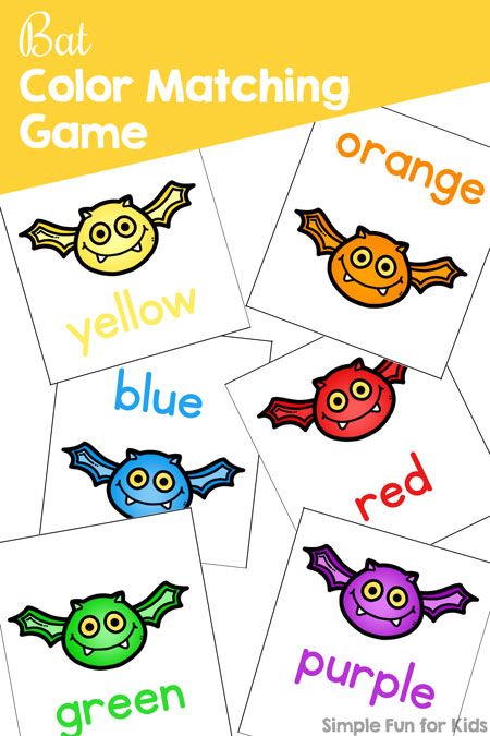 This simple printable game is so much fun for my two-year-old: Bat Color Matching Game for Toddlers! Perfect for Halloween (non-scary!) or any time of the year! Preschool Bats, Halloween Learning Activities, October Lesson Plans, Bats Activities, Matching Games For Toddlers, Halloween Lesson Plans, Halloween Activities For Toddlers, Halloween Math Activities, Halloween Lesson