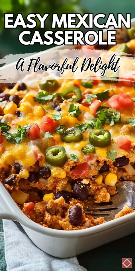 El Dorado Casserole, Mexican Hotdish Recipes, Mexican For Dinner, Tex Mex Side Dishes, Mexican Food Recipes For Christmas, Quick And Easy Mexican Dinner Recipes, Quick And Easy Mexican Dishes, Mexican Bake Casserole, Side Dishes For Mexican Food