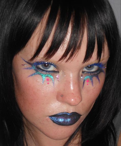 Artsy Makeup, Funky Makeup, Alt Makeup, Avant Garde Makeup, Graphic Makeup, Rave Makeup, Boxing Club, Goth Makeup, Blue Makeup