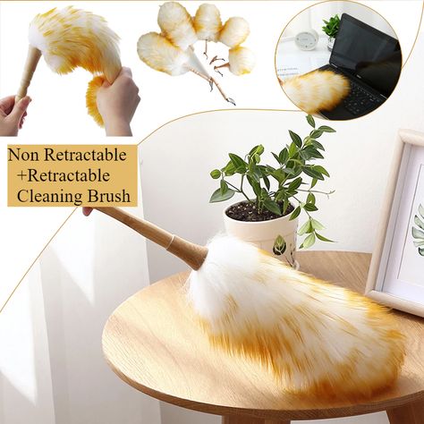 Dust Brush Household Feather Duster Dusting Cleaning Brush Scalable Wool Duster Brush Anti-static Wool Duster, Feather Duster, Cleaning Dust, Cleaning Tools, Brush Cleaner, Cleaning Household, Wool