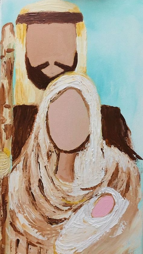 Watercolor Nativity, Diy Christmas Crafts To Sell, Simple Nativity, Nativity Painting, Scene Drawing, Handmade Christmas Crafts, Christmas Card Art, Nativity Ornaments, Easy Canvas Painting