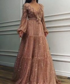 Glittery Gown, Gown With Sleeves, Party Maxi Dresses, Big Dresses, Cut Clothes, Sequin Evening Dresses, Princess Dresses, Maxi Dress Evening, Evening Dresses Elegant