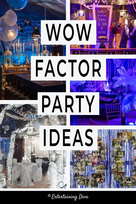 These wow factor party ideas are a great way to make your event decor look fabulous, even if you're on a budget. #entertainingdiva #partydecor #partyplanning #eventdecor #birthdayparty #partyideas Budget Event Decor, Elegant Decorating Ideas Party Events, Fundraising Gala Decor, Elegant Birthday Party Decor, Elegant Gala Decorations, Sweet 16 Party Decorations Ideas Diy, Gala Party Ideas Decoration, Gala Event Ideas, Gala Decor Ideas