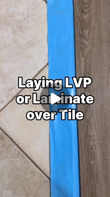 Ashley French | DIY on Instagram: "Laying LVP or Laminate over Tile 🤯 Comment FLOOR and I will send you the link to my blog post that goes over how we did this, what you need, the products we used and answers all your questions! This is a great option if your current tile floors are in good shape and you want to update the look of your home by adding Luxury Vinyl Plank flooring or Laminate!  . #lvpflooring #laminateflooring #layingflooring #homeimprovement #diyhomerenovation" Laying Tile Floor, Vinyl Tile Flooring Bathroom, Vinyl Plank Flooring Bathroom, Plank Flooring Diy, Diy Vinyl Flooring, Plank Tile Flooring, Laying Laminate Flooring, Laminate Plank Flooring, Laminate Tile Flooring