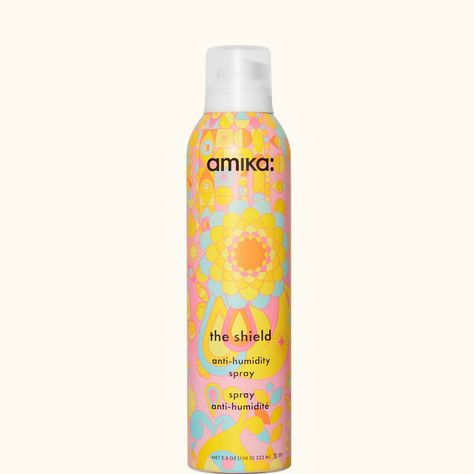 the shield anti-humidity spray | say no to frizz | amika uk Amika Hair Spray, Muggy Weather, Amika Hair, Anti Frizz Spray, Amika Hair Products, Benzalkonium Chloride, Lush Products, Anti Frizz, Sea Buckthorn