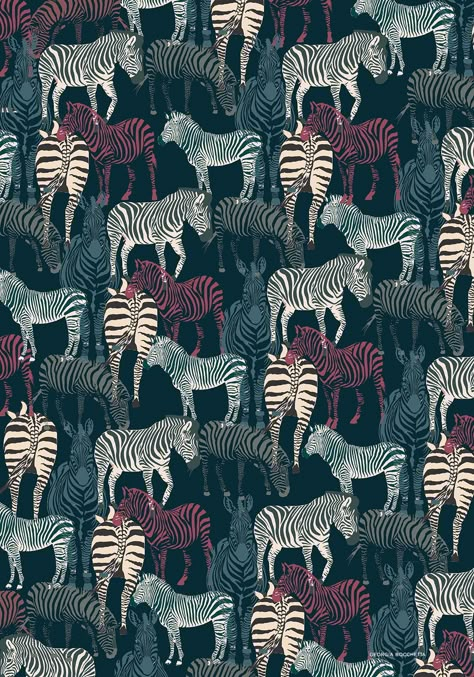 Georgia Bocchetta Conversational Prints, Print Inspiration, Pretty Patterns, Pattern Illustration, Zebras, Animal Pattern, Art Plastique, Textile Patterns, Textile Prints