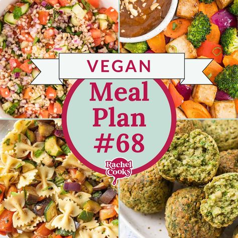 Meal Plan #68 - Vegan Vegan Meal Plan, Barley Salad, Stuffed Pepper Casserole, Vegan Menu, Vegan Meal Plans, Free Meal Plans, Free Meal, Vegan Meal, Sheet Pan Dinners