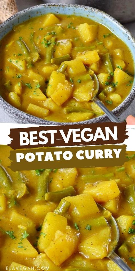 Aloo Curry, Potato Curry, Makanan Diet, Tasty Vegetarian Recipes, Vegan Dinner Recipes, Vegan Foods, Veggie Dishes, Simple Recipe, Tortellini