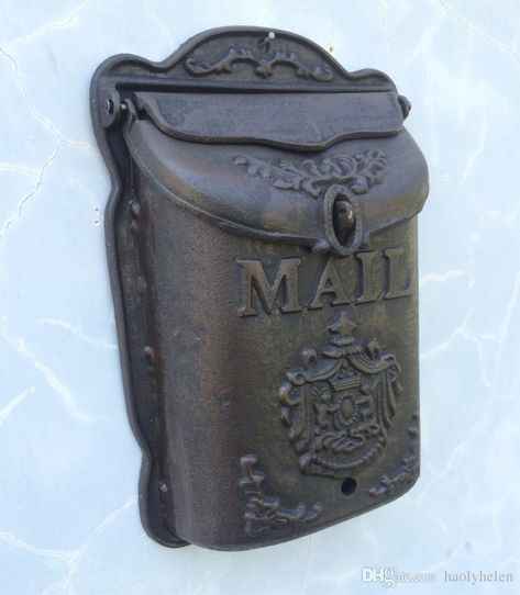 2019 7.27KG Wall Mounted Cast Iron Mailbox Metal Angel Mail Box Wrought Iron Letter Post Box Rustic Postbox Gardon Home Store Office Decor Heavy From Haolyhelen, $135.68 | DHgate.Com Iron Mailbox, Mailbox Garden, Box Garden, Wall Mount Mailbox, Mounted Mailbox, Front Door Porch, Door Porch, Post Box, Front Entrance