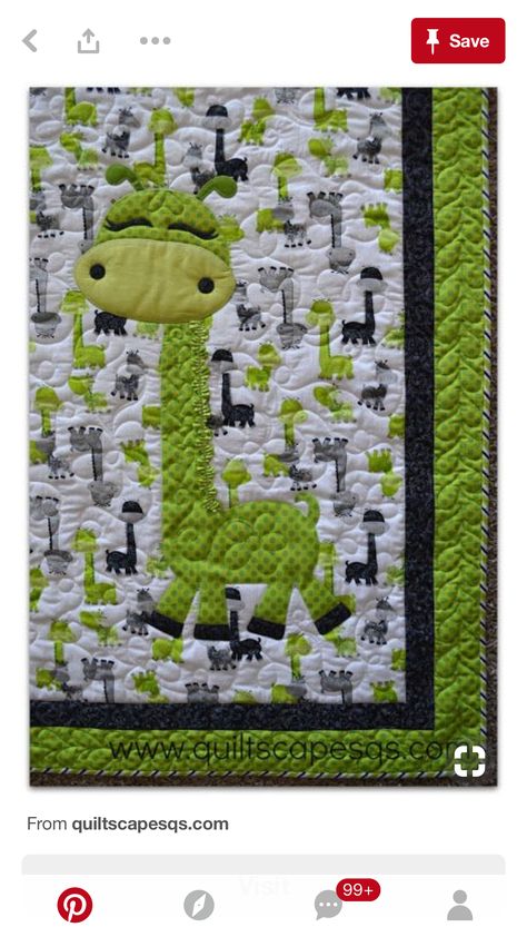 Giraffe Baby Quilt, Giraffe Quilt, Baby Quilt Pattern, Baby Boy Quilts, Baby Quilt Patterns, Childrens Quilts, Lap Quilts, Applique Quilting, Animal Quilts