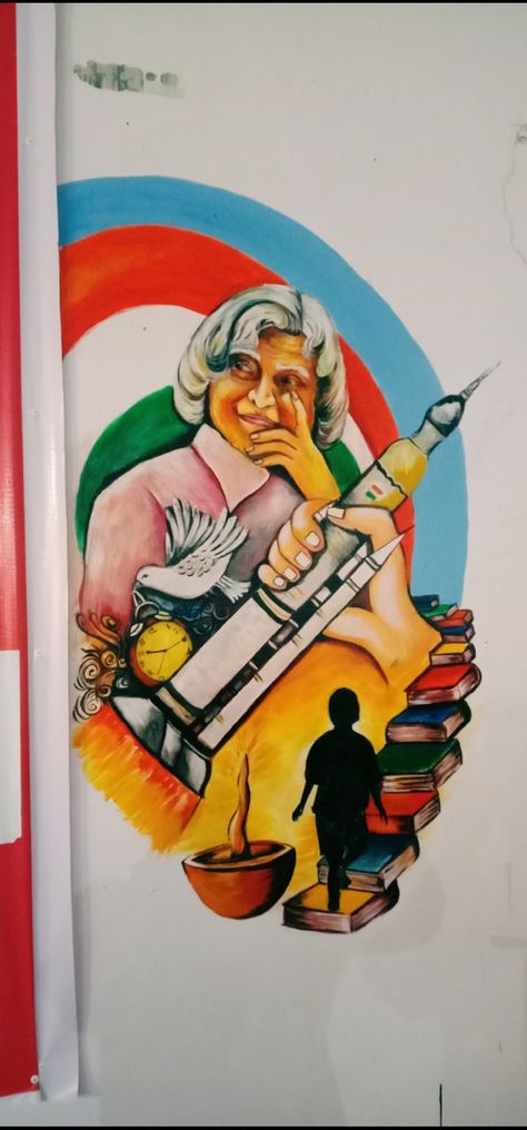 Wall Painting Competition, Pariksha Pe Charcha Poster Drawing, Apj Abdul Kalam Drawing Easy, Apj Abdul Kalam Sketch, Apj Abdul Kalam Drawing, Kalayaan Drawing, Abdul Kalam Drawing, Diwali Hangings, Apj Kalam