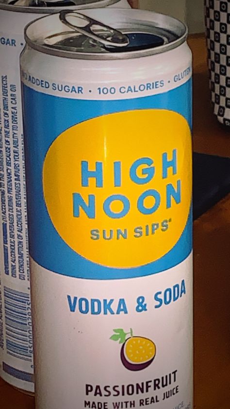 High Noon Aesthetic, Noon Aesthetic, Vodka Soda, High Noon, Pong Table, 100 Calories, Passion Fruit, Vodka, Juice