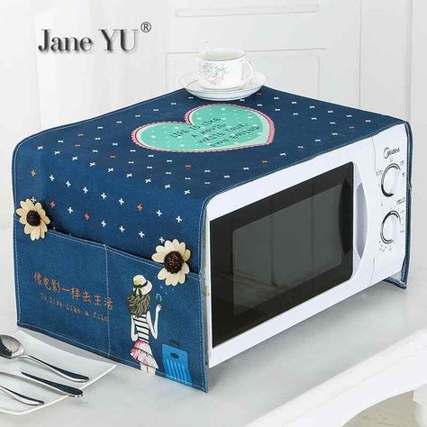 Milk Crate Storage, Microwave Cover, Sewing Machine Instructions, Mixer Cover, Washing Machine Cover, Fabric Crafts Diy, Crochet Placemats, Kitchen Organization Diy, Bantal Sofa