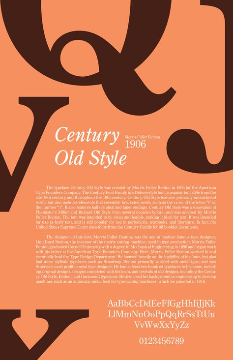 Century Old Style Typeface Poster on Behance Broadside Poster, History Assignment, Specimen Poster, Old Fashioned Fonts, Typeface Poster, Type Specimen, History Posters, Type Face, Old Letters