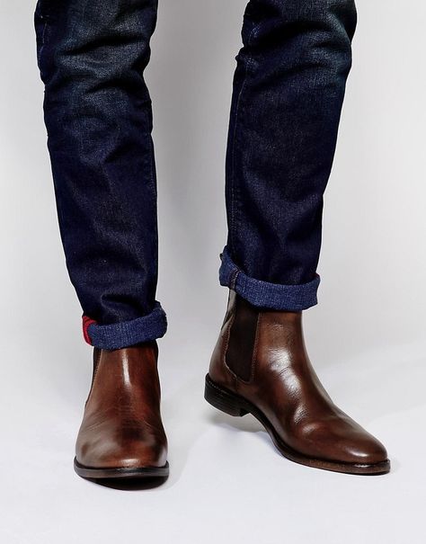 ASOS ASOS BRAND ASOS Chelsea Bots in Leather Asos Boots, Chelsea Boots Men Outfit, Brown Leather Chelsea Boots, Boots Men Outfit, Gentleman Shoes, Botas Chelsea, Best Shoes For Men, Mens Boots Fashion, Mens Leather Boots