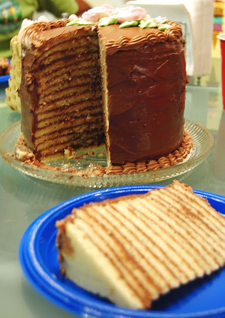 16 Layer Cake, 16 Layer Chocolate Cake, Layer Chocolate Cake, Multi Layer Cake, Cake Recipes At Home, Yellow Cake Recipe, Stick Butter, White Cakes, Layer Cake Recipes