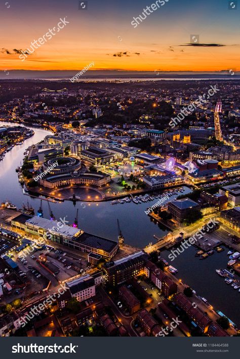 Bristol City Landscape View Night ArielLandscape#City#Bristol#Ariel Uk Scenery, Clifton Village, Bristol University, London In December, England Aesthetic, Working Farm, London Dreams, Bristol England, Bristol City