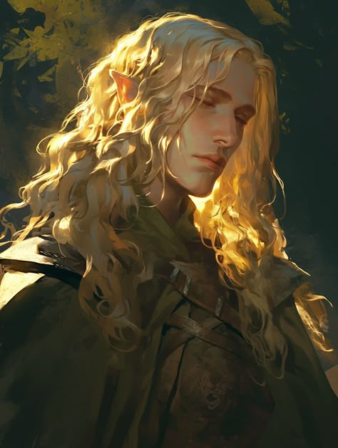 Blonde Elf Woman, Blonde Elf Male, Skyrim Elf, Blonde Elf, Elf Oc, Male Elf, Forest Elf, Elf Art, Wood Elf