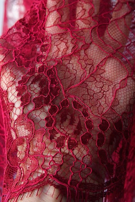 Bridal Cocktail Dress, Red Lace Fabric, Red Carpet Dress, Carpet Dress, Screen Layout, Mother Of Bride, Corded Lace, Scallop Edge, Maroon Red