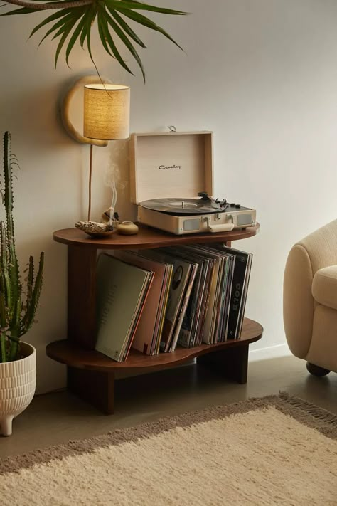 Best Record-Player Stands and Vinyl Storage Consoles | 2021 | POPSUGAR Home Vinyl Storage, Wooden Shelf, Apartment Decor Inspiration, Apartment Inspiration, Record Player, Dream House Decor, My New Room, Dream Home Design, New Apartment