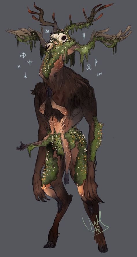 Plant Creatures, Forest God, Old Forest, Arte Punk, Ancient Forest, Monster Concept Art, Creature Drawings, Dungeons And Dragons Characters, Fantasy Creatures Art