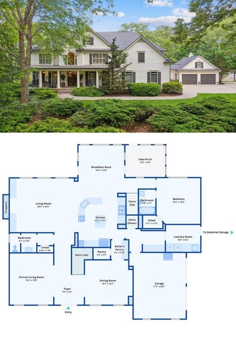 Traditional Style 5-Bedroom Serene Mansion (6,207 Sq. Ft. Floor Plan) 2 Storey 5 Bedroom House Floor Plan, 5 Bedroom House Floor Plan, House 5 Bedroom, Bedroom Serene, Floor Plan Creator, Porch House Plans, House Pictures, 6 Bedroom House, Home Design Software