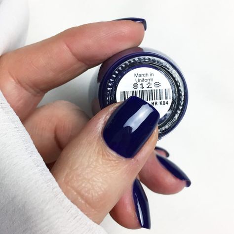 Navy Blue Opi Nail Polish, Navy Opi Gel Polish, Opi March In Uniform, Opi Navy Blue Dip Powder, Dnd Dark Blue Gel Polish, Opi Dark Blue Nail Polish, Opi Navy Blue Polish, Navy Pedicure, Navy Blue Dip Nails