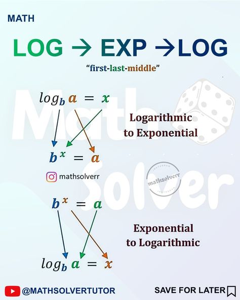 Math Solver Tutor en Instagram: “LOG to EXPonential or EXPonential to LOG |Online tutoring available - DM for booking| ======================================= If you need…” Instagram Log, Math Solver, Math Tutoring, Math Tutor, Online Tutoring, Homework Help, Calculus, Math Resources, Homework