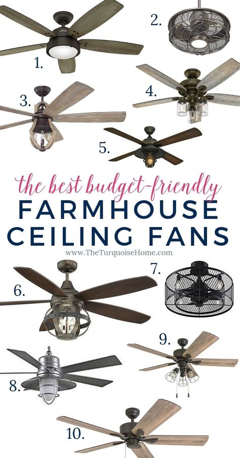 The Best Budget-friendly Farmhouse Ceiling Fans that you will LOVE!! Thank goodness Joanna Gaines said it was OK we still use ceiling fans in our home. Farmhouse Lighting Living Room, Farmhouse Ceiling Fans, Farmhouse Living Room Lighting, Farmhouse Ceiling, Best Farmhouse, Farmhouse Ceiling Fan, Farmhouse Side Table, Farmhouse Light Fixtures, White Ceiling Fan