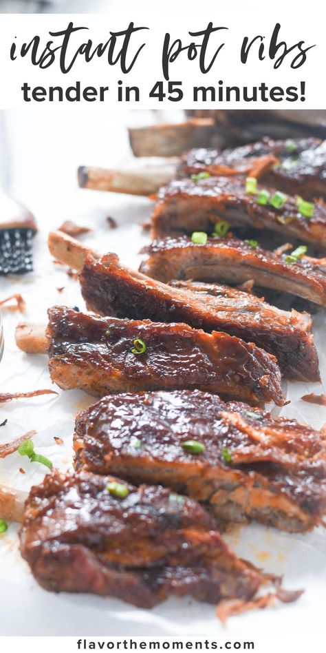 Instant Pot Ribs are the foolproof way to make delicious, tender pork ribs every time! Recipe includes instructions for baby back and spare ribs! #pork #instantpot #ribs Easy Pork Ribs, Instant Pot Ribs Recipe, Instant Pot Ribs, Pork Loin Ribs, Bbq Sauce Homemade Easy, Instant Pot Pork, Ribs Recipe, Healthy Instant Pot Recipes, Bbq Sauce Homemade