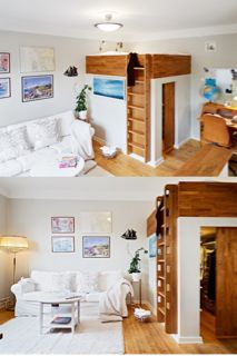 amazing small apartment idea! re-living college days. Small Interiors, Apartemen Studio, Space Interiors, Tiny Spaces, Dream Rooms, Small Space Living, Dream Bedroom, Design Case, My New Room