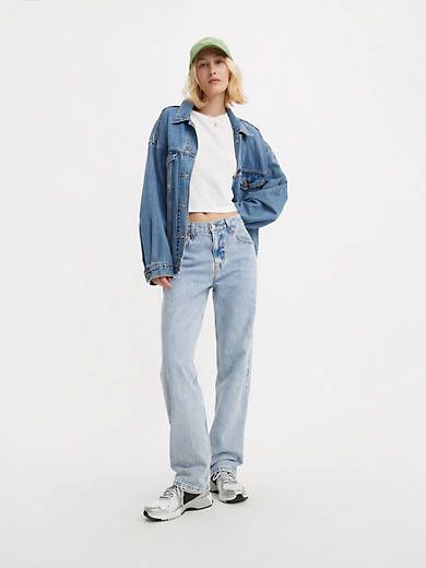 Low Pro Women's Jeans - Medium Wash | Levi's® CA Levis Low Pro Jeans Outfit, 90’s Jeans Outfit, Mid Rise Jeans Outfit, Spring Style Outfits, Europe Spring Outfits, Light Wash Jeans Outfit, Parisian Spring, Parisian Wardrobe, French Inspired Fashion