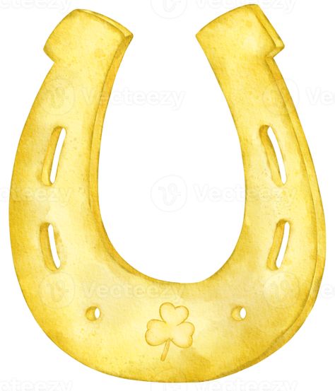 Horse Shoe Aesthetic, Horseshoe Drawing, Watercolor Horse, St Patrick’s Day, The Happy, Free Png, St Patricks, Royalty, Royalty Free