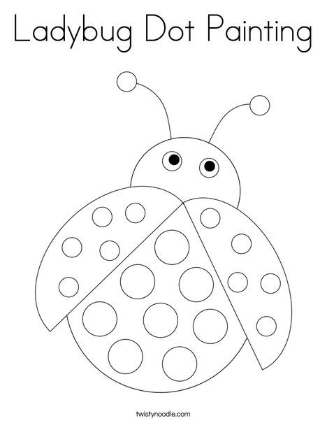 Ladybug Dot Painting Coloring Page - Twisty Noodle Ladybug Dot Art, Ladybug Coloring Page Free Printable, Dot Art Free Printable, Free Dot Painting Printable, Dot Coloring Pages Free Printable, Dot Painting For Kids, Dobber Art, Grouchy Ladybug Activities, Ladybugs Preschool