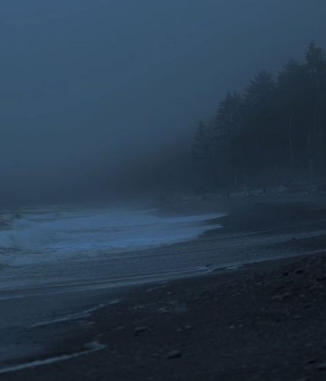 Blue Rainy Aesthetic, Foggy Blue Aesthetic, Grey Hour, Alluring Aesthetic, Dark Beach, Blue Aesthetic Dark, Dark Paradise, Blue Hour, Nature Aesthetic