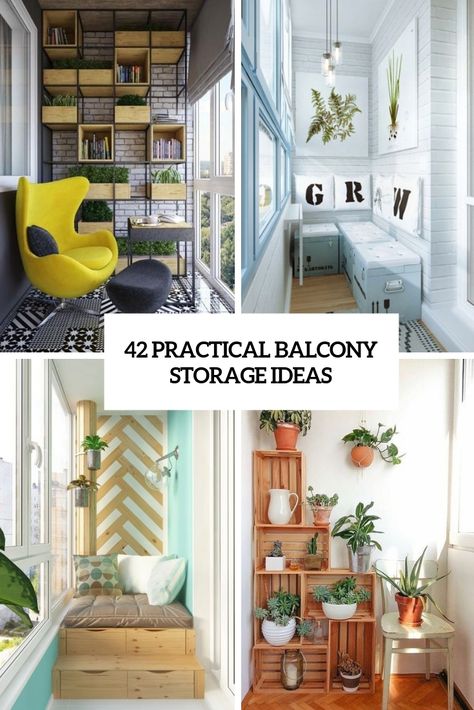 42 Practical Balcony Storage Ideas Diy Balcony Storage, Storage On Balcony, Apartment Patio Storage, Balcony Ideas With Storage, Diy Balcony Wall Decor Ideas, Small Patio Storage Ideas, Small Balcony Storage Ideas, Balcony Storage Ideas Apartment, Small Balcony Storage