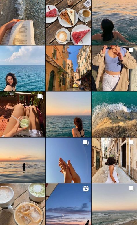 Jewel Tone Instagram Feed, Wellness Ig Feed, Instagram Archive Posts, Insta Inspo Posts Summer, Best Instagram Feed Layout, Instagram Feed Color Palette, Pretty Instagram Feed, Insta Theme, Summer Feed Instagram