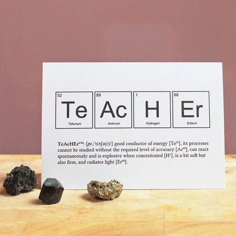 Teacher Periodic Table Humourous Card Science Teacher Quotes, Chemical Symbols, Science Periodic Table, Teacher's Day Card Ideas, Birthday Wishes For Teacher, Happy Teachers Day Card, Wishes For Teacher, The Periodic Table Of Elements, Apple Shop