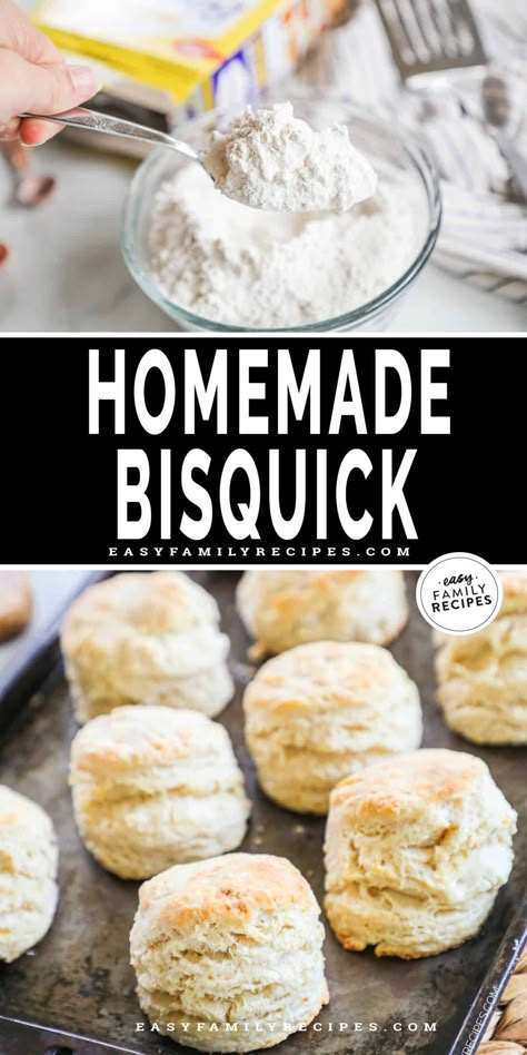 This Homemade Bisquick is so great to have in the pantry for whenever baking mix is needed! No mystery ingredients and no need to pay grocery store prices when you use just five simple pantry ingredients for homemade Bisquick mix. Use this homemade Bisquick mix recipe for everything from easy pancakes to buttery biscuits to dumplings and so much more! Homemade Bisquick Mix Recipe Small Batch, How To Make Bisquick Biscuits Better, Simple Homemade Biscuits Recipes, Bisquick From Scratch, Original Bisquick Dumpling Recipe, Bisquick Biscuits Easy, Homemade Baking Mix Recipes, All Purpose Baking Mix Recipes, Bisquick Substitute Recipe