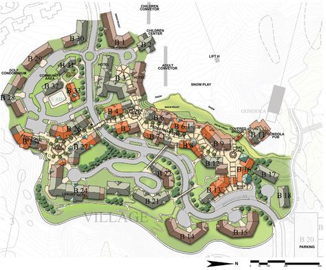 Village Plan Resort Master Plan, Site Plan Design, Private Resort, Resort Plan, New Urbanism, Urban Landscape Design, Plans Architecture, Architecture Design Drawing, Architecture Model Making