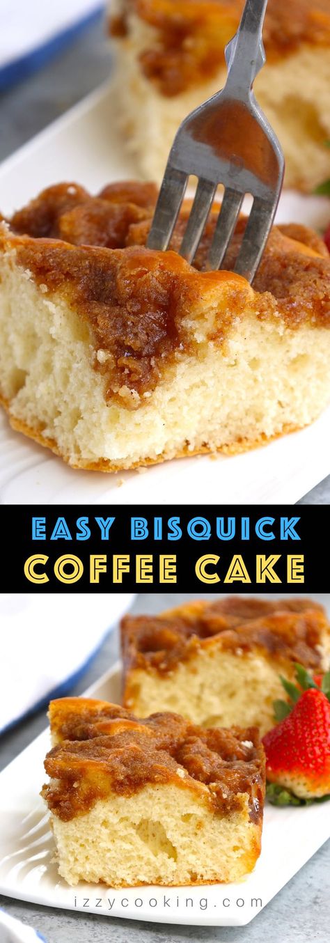 | Bisquick Coffee Cake, Bisquick Coffee Cake Recipe, Easy Coffee Cake, Bisquick Chicken, Baking Mix Recipes, Easy Biscuit, Coffee Cake Recipes Easy, Chicken And Chips, Mouthwatering Food