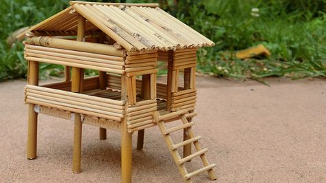 DIY Bamboo House : Easy Step by step Watch this video : https://www.youtube.com/watch?v=5KuUKMFmAKw  We will show you how to make Simple DIY Bamboo House, made from bamboo with Easy Steps for kids or School projects...  Material used: - Bamboo sticks - Glue - Knife & Saw  Easy Crafts, DIY, LifeHack, all in one  Welcome to Backyard Crafts ( Creative DIY Crafts Ideas)  Please like, comment and share... Bamboo Huts Ideas, Bamboo Ideas, Backyard Crafts, Diy Bamboo, Bamboo Diy, Dallas House, Kid Games, Popsicle Crafts, Bamboo Stick