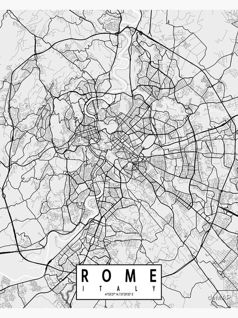 "Rome City Map of Italy - Light" Poster by deMAP | Redbubble Rome City Map, Rome Map, City Posters, Map Of Italy, Italy Poster, Rome City, Minimalist Black And White, Italy Map, Modern Map