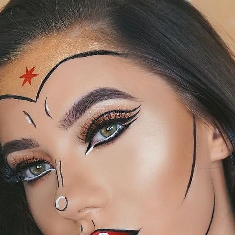 Sigma Beauty on Instagram: "@laurabadura is ready to save the day with her Wonder Woman #Halloween look using our Sculpt Highlight + Contour Palette & #SigmaBrushes. 🎃#SigmaBeauty #halloweenmakeup #wonderwoman #wonderwomancosplay #cosplay" Wonder Woman Costume Makeup, Wonder Woman Halloween, Sigma Brushes, Wonder Woman Cosplay, Wonder Woman Costume, Sigma Beauty, Contour Palette, Contouring And Highlighting, Costume Makeup